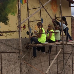 Rotary painters doing mural