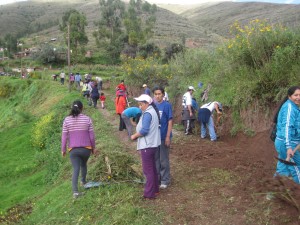 Parents fixing road to school